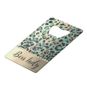Glam Gold Leopard Boss Lady Kredietkaart Flessenopener (Achterkant Gekanteld)