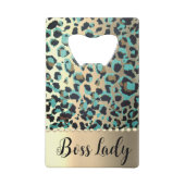 Glam Gold Leopard Boss Lady Kredietkaart Flessenopener (Achterkant)