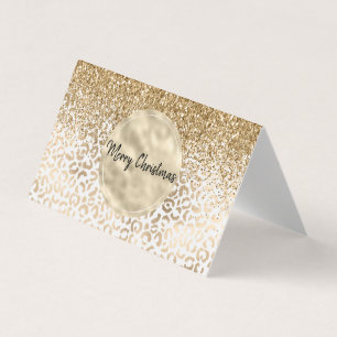 Glam Gold-leopard print glitter Sparkle Kaart
