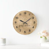 Glam Gold Leopard Print Grote Klok (Huis)