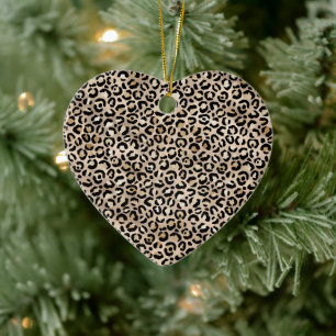 Glam Gold Leopard Print Keramisch Ornament