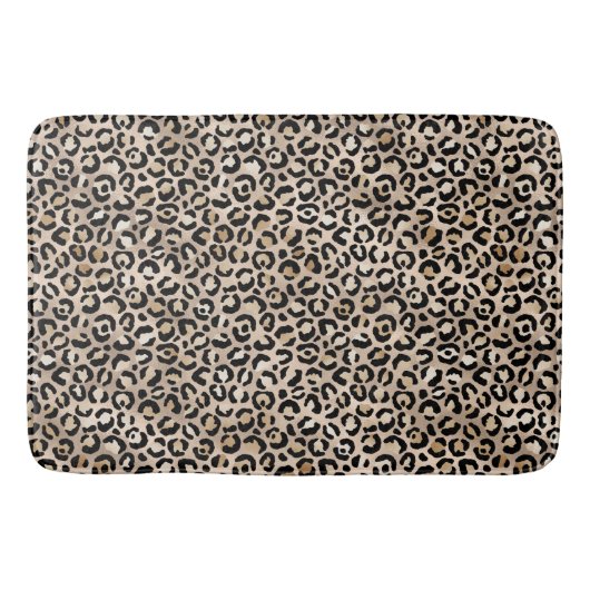 Glam Gold Leopard Print Ombre Badmat (Voorkant)