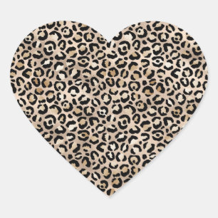 Glam Gold Leopard Print Ombre Hart Sticker