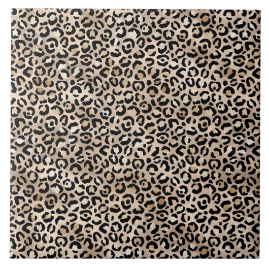 Glam Gold Leopard Print Tegeltje (Voorkant)