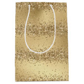 Glam Gold Luxe Glitzy Sparkle Glitter Medium Cadeauzakje (Voorkant)