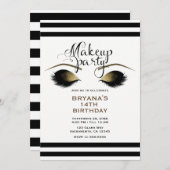 Glam Gold Make-up Wimpers Schoonheid Custom Party Kaart (Voorkant / Achterkant)