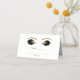 Glam Gold Makeup Eyelashes Beauty Event Table Seat