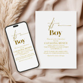 Glam Gold Minimalist Baby shower Uitnodiging