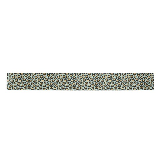 Glam Gold Mint Green Leopard Print     Lint (Voorkant)