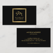 Glam Gold Monogram Visitekaartje (Voorkant / Achterkant)