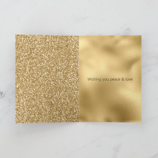 Glam Gold Peace Love Kaart (Binnen)