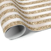 Glam Gold Pearl Stripes Cadeaupapier (Rol Hoek)