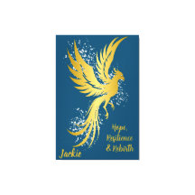 Glam Gold Phoenix Silver Glitter Monogram Blauw |