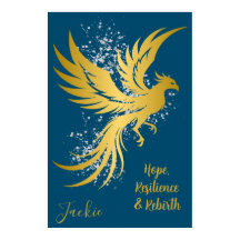 Glam Gold Phoenix Silver Glitter Monogram Blauw |
