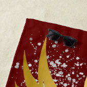 Glam Gold Phoenix Silver Glitter Monogram kastanje Strandlaken (In situ)