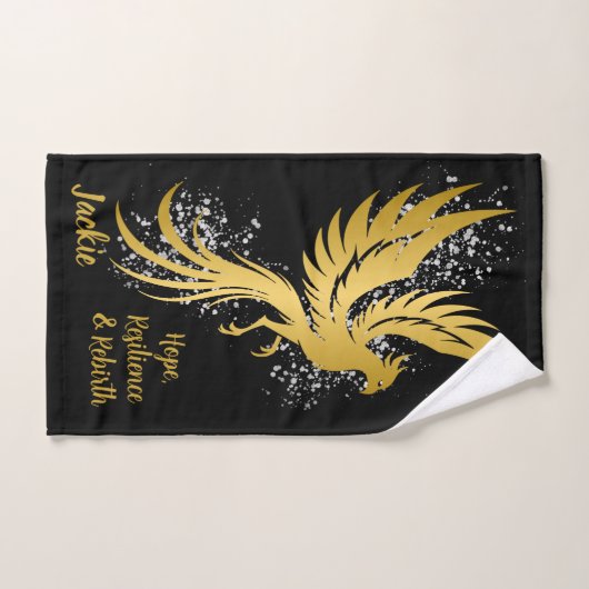 Glam Gold Phoenix Silver Parties scintillant Monog (Serviette à main)