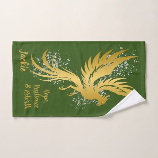 Glam Gold Phoenix Silver Parties scintillant Monog (Serviette à main)