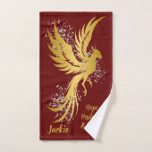 Glam Gold Phoenix Silver Parties scintillant Monog (Serviette à main)