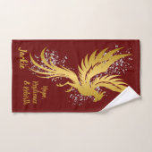 Glam Gold Phoenix Silver Parties scintillant Monog (Serviette à main)