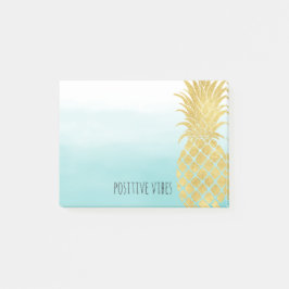 Glam Gold Pineapple Aqua Waterverf Ombre Post-it® Notes