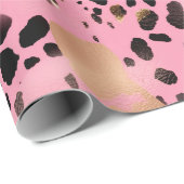 Glam Gold Pink Black Leopard Print Cadeaupapier (Rol Hoek)