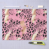 Glam Gold Pink Black Leopard Print Tissuepapier (Craft)