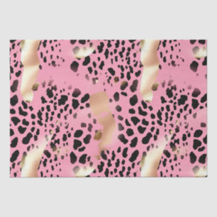 Glam Gold Pink Black Leopard Print Tissuepapier