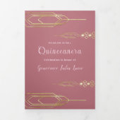 Glam Gold Quinceanera Party Invitation (Page de couverture)