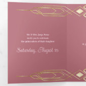 Glam Gold Quinceanera Party Invitation (Intérieur en premier)