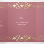 Glam Gold Quinceanera Party Invitation (Intérieur au milieu)