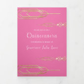 Glam Gold Quinceanera Party Invitation (Page de couverture)
