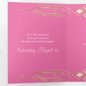 Glam Gold Quinceanera Party Invitation (Intérieur en premier)