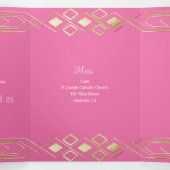 Glam Gold Quinceanera Party Invitation (Intérieur au milieu)