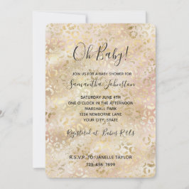 Glam Gold Roos Blush Pink Leopard Print Kaart