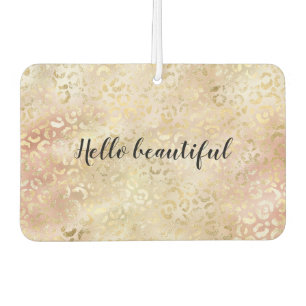 Glam Gold Roos Blush Pink Leopard Print Luchtverfrisser