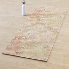 Glam Gold Roos Blush Pink Leopard Print Yogamat
