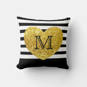 Glam/Gold-sequins — Hart/gepersonaliseerd, gestr Kussen