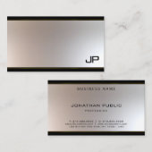 Glam Gold Silver, verfijnd monogram Visitekaartje (Voorkant / Achterkant)