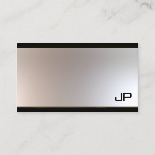 Glam Gold Silver, verfijnd monogram Visitekaartje (Voorkant)