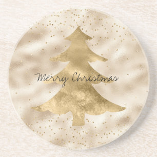  Glam Gold Sparkle-Stippen kerstboom      Zandsteen Onderzetter