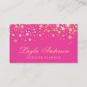 Glam Gold Stippen Decor - Trendy Girly Hot Pink Visitekaartje