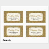 Glam Gold Tone Bruiloft Wijnfles Label (Vel)