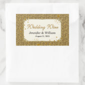 Glam Gold Tone Bruiloft Wijnfles Label (Tas)