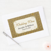 Glam Gold Tone Bruiloft Wijnfles Label (Envelop)