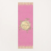 Glam Gold Turtle Sterren op Roze Gepersonaliseerd Yogamat (Voorkant)