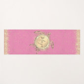 Glam Gold Turtle Sterren op Roze Gepersonaliseerd Yogamat (Voorkant (horizontaal))