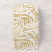 Glam Gold White Abstracte wervelingen bruiloft All In One Uitnodiging (Buitenkant)