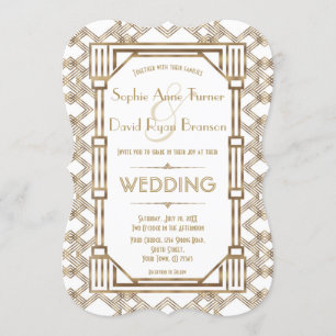 Glam Gold White Great Gatsby Wedding 1920 Kaart