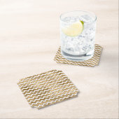 Glam Gold White Zigzag Stripes Kartonnen Onderzetters (Insitu)