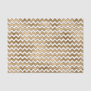 Glam Gold White Zigzag Stripes Tissuepapier